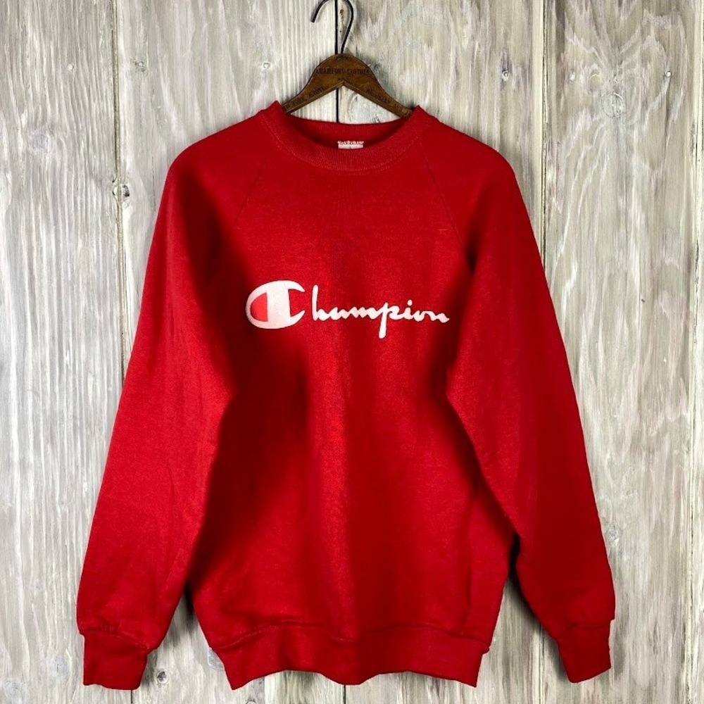 Vintage‎ Champion Crewneck Sweatshirt Spellout Logo Sz L Made in the USA 70s 80s